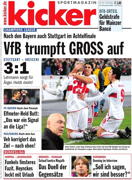 Kicker Sportmagazin (Germany) – 10 December 2009 #101