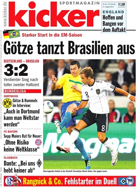 Kicker Sportmagazin (Germany) — 11 August 2011 #65