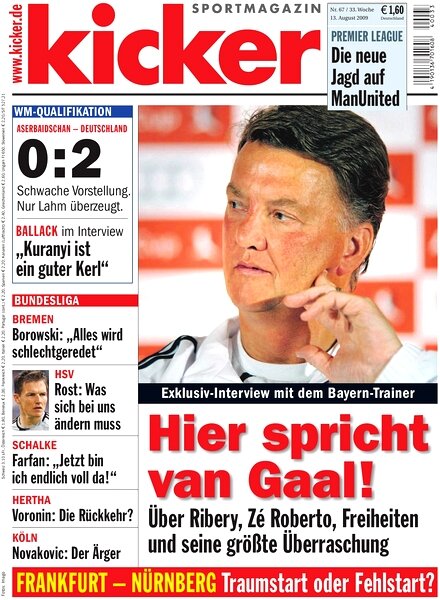 Kicker Sportmagazin (Germany) — 13 August 2009 #67