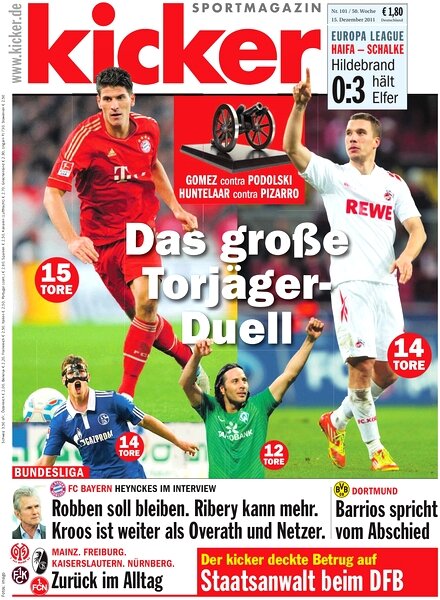Kicker Sportmagazin (Germany) — 15 December 2011 #101