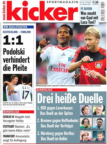 Kicker Sportmagazin (Germany) – 15 October 2009 #85