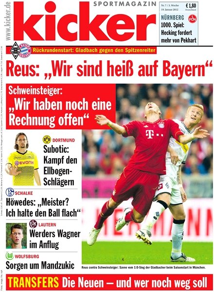 Kicker Sportmagazin (Germany) — 19 January 2012 #7