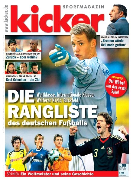 Kicker Sportmagazin (Germany) — 19 July 2010 #58