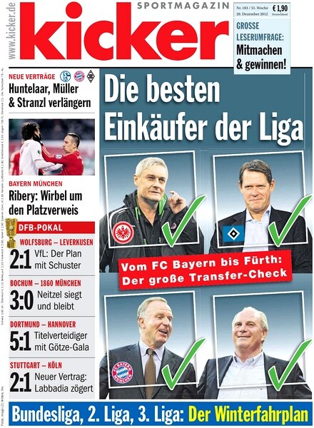 Kicker Sportmagazin (Germany) – 20 December 2012 #103