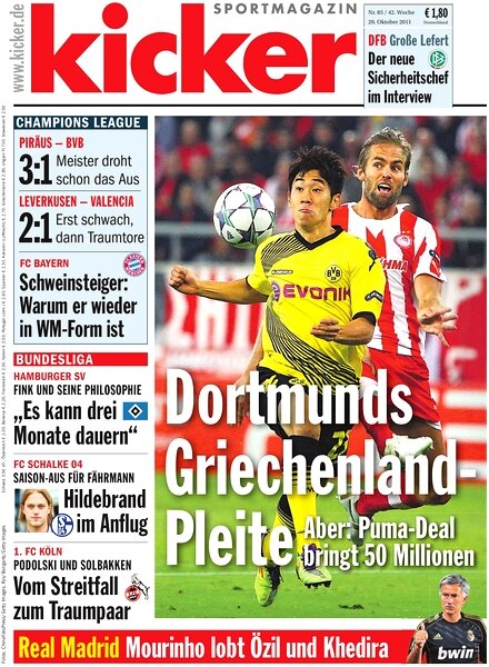 Kicker Sportmagazin (Germany) — 20 October 2011 #85