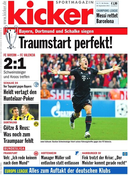 Kicker Sportmagazin (Germany) — 20 September 2012 #77