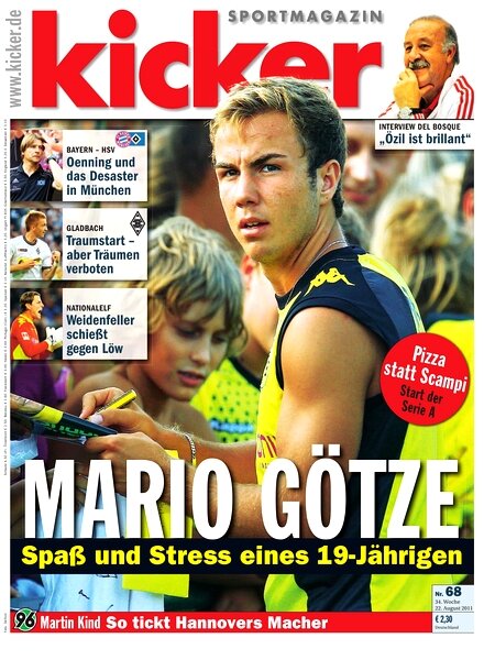 Kicker Sportmagazin (Germany) — 22 August 2011 #68