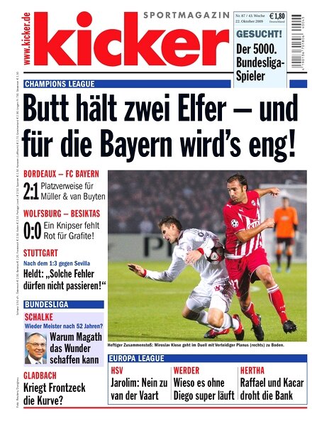 Kicker Sportmagazin (Germany) — 22 October 2009 #87