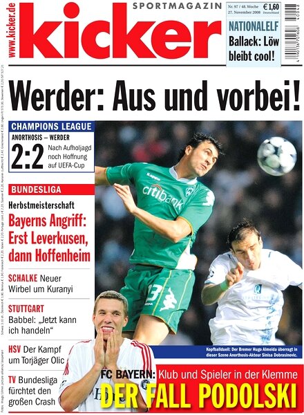 Kicker Sportmagazin (Germany) — 27 November 2008 #97