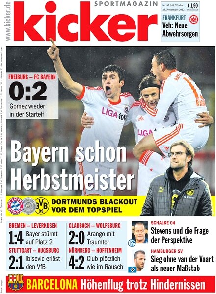 Kicker Sportmagazin (Germany) – 29 November 2012 #97