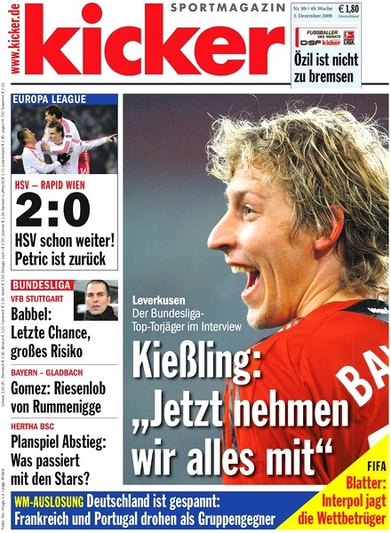 Kicker Sportmagazin (Germany) – 3 December 2009 #99