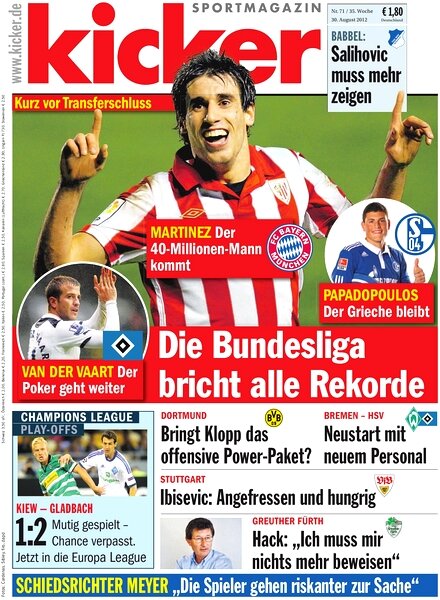 Kicker Sportmagazin (Germany) — 30 August 2012 #71