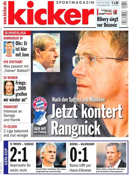 Kicker Sportmagazin (Germany) – 4 December 2008 #99