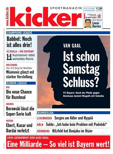 Kicker Sportmagazin (Germany) — 5 November 2009 #91