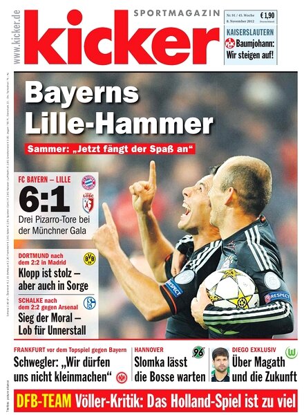 Kicker Sportmagazin (Germany) – 8 November 2012 #91