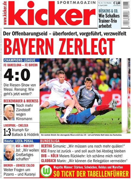 Kicker Sportmagazin (Germany) — 9 April 2009 #31