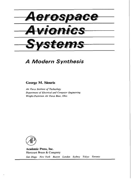 Aerospace Avionics Systems – A Modern Synthesis