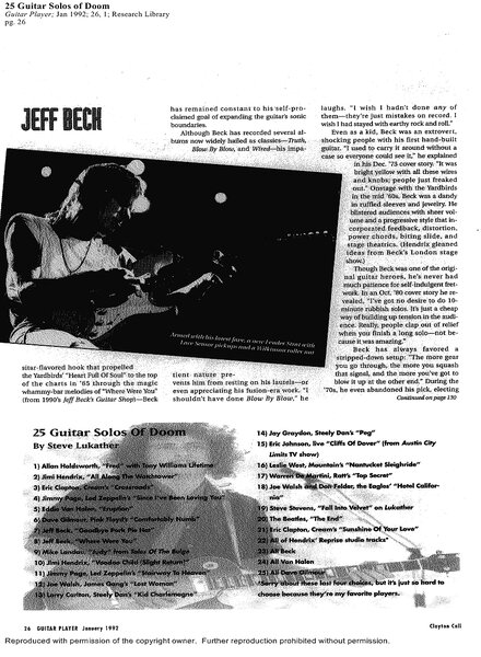 Guitar Player — January 1992
