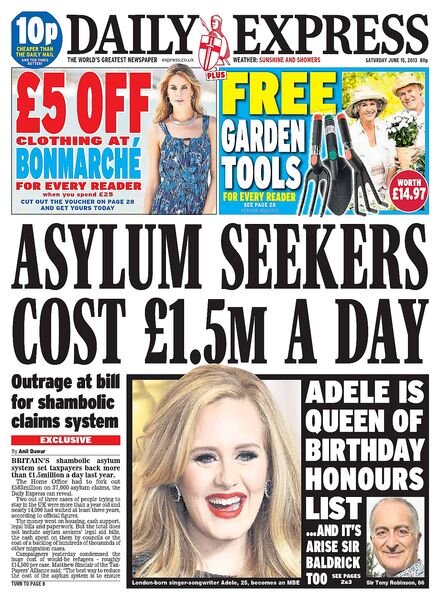 Daily Express – Saturday, 15 June 2013