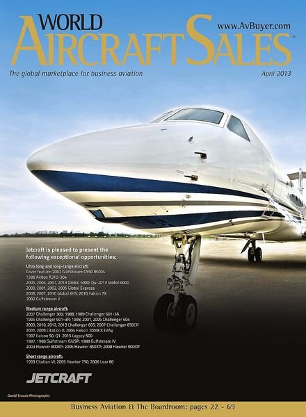 World Aircraft Sales – April 2013