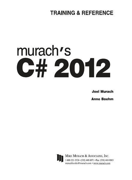 Murach’s 2012 C 2012