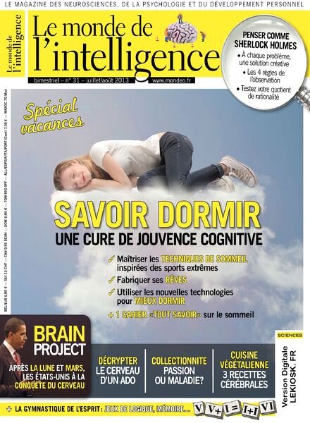 Le Monde de l’Intelligence N 31 – Juillet-Aout 2013