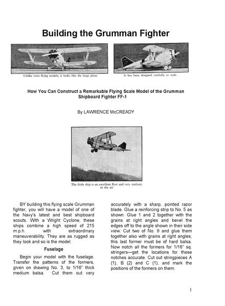 Model Airplane News (drawing) — 1935-04 grumMAN