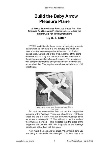 Model Airplane News (drawing) — 1938-03 baby-aro
