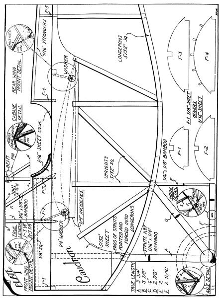 Model Airplane News (drawing) — 1939-02 caudron-plan