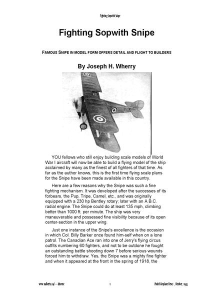 Model Airplane News (drawing) — 1945-10 snipe