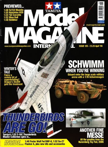 Tamiya Model Magazine International – Issue 126, Stug IIIB,F-16 Thunderbirds,Fw 190A-8,Schwimmwagen.