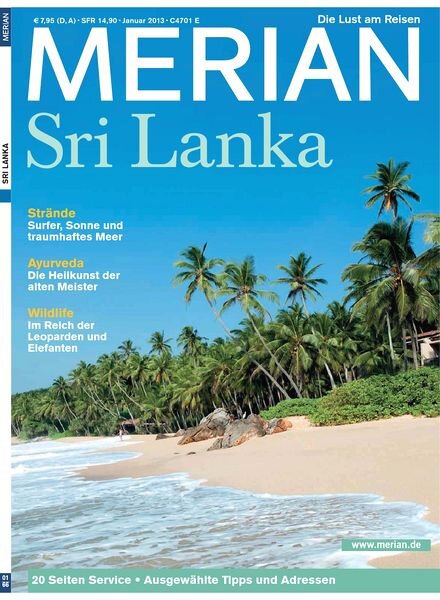 MERIAN – Reisemagazin Januar 01 2013 – Sri Lanka
