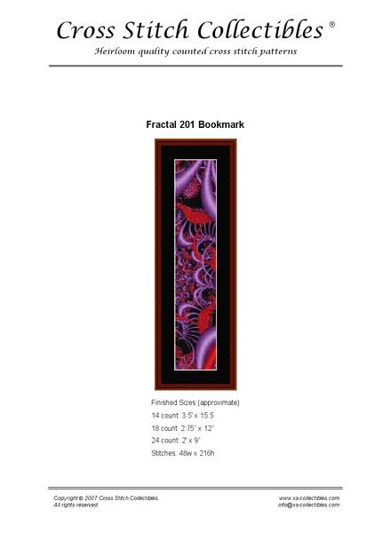 Cross Stitch Collectibles (Fractal Bookmark) 201