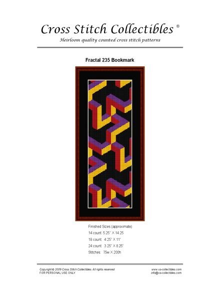 Cross Stitch Collectibles (Fractal Bookmark) 235