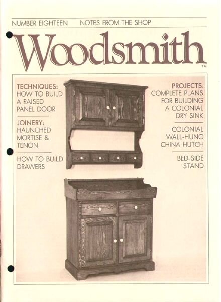 WoodSmith Issue 18, Nov 1981 – Colonial Dry Sink