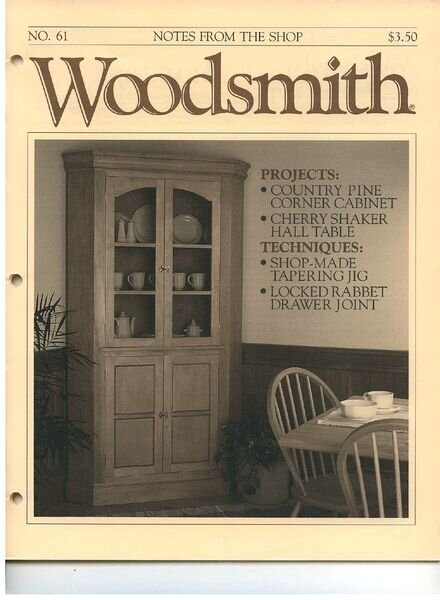 WoodSmith Issue 61, Feb 1989 — Country Pine Corner Cabinet