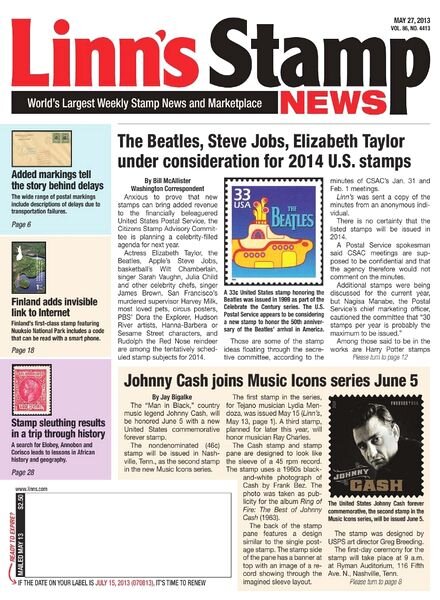 Linn’s Stamp News – May 27, 2013