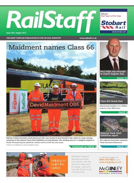 Rail Staff – Issue 189, August 2013