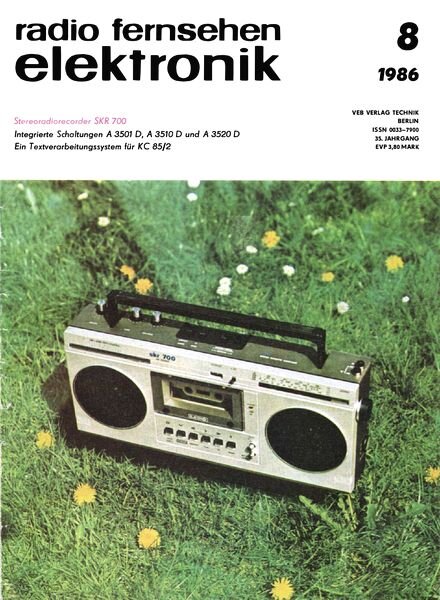 RFE Radio Fernsehen Elektronik Magazin 1986-08