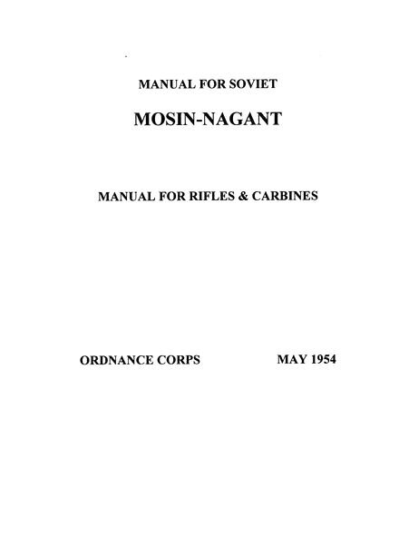 7,62-mm. Manual for soviet Mosin-Nagant. Manual for rifles carbines (1954)