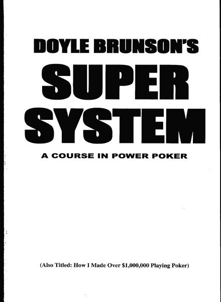 Doyle Brunson’s Super System 1 Ebook
