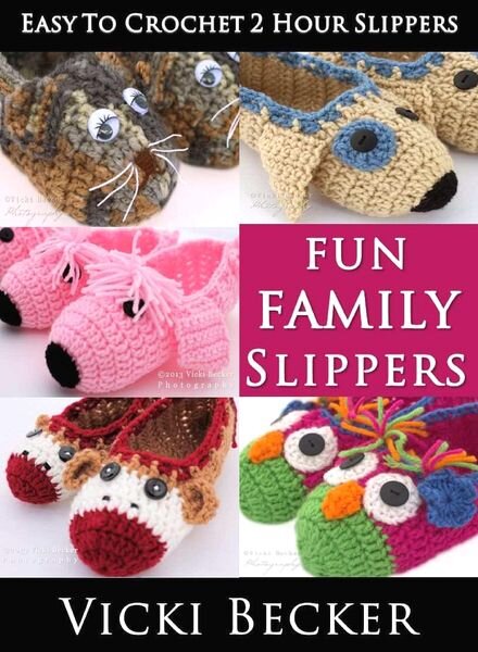 Easy to Crochet Fun Family Slippers