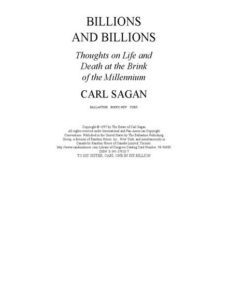 Carl Sagan — Billions and Billions — Thoughts on Life and Death at the Brink of the Millennium (Ball