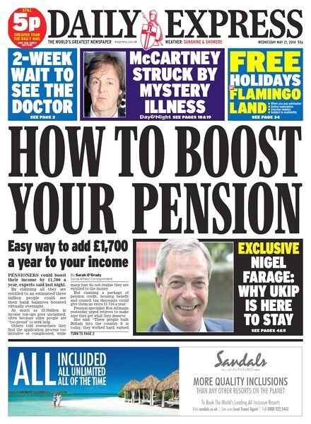 Daily Express – Wednesday, 21 May 2014