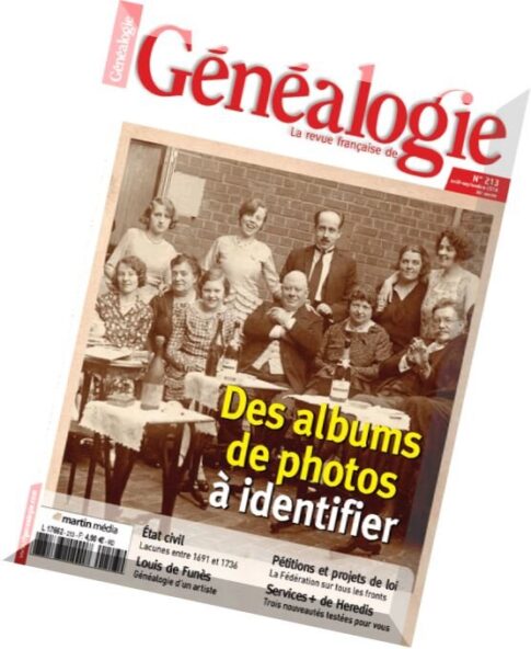La Revue Francaise de Genalogie N 213 – Aout-Septembre 2014