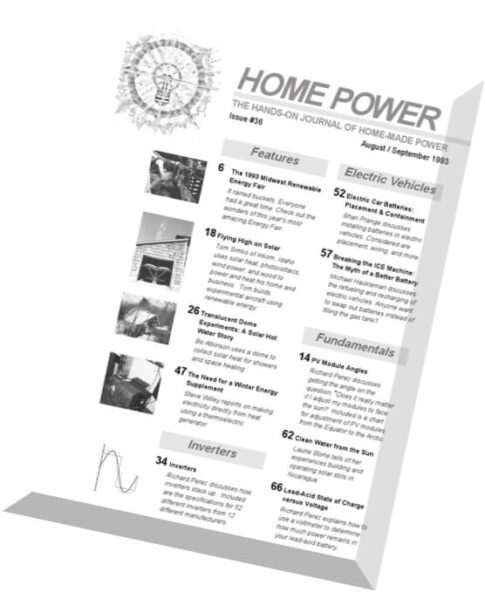 Home Power Magazine — Issue 036 — 1993-08-09