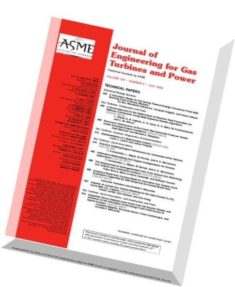Journal of Engineering for Gas Turbines and Power 2004 Vol.126, N 3