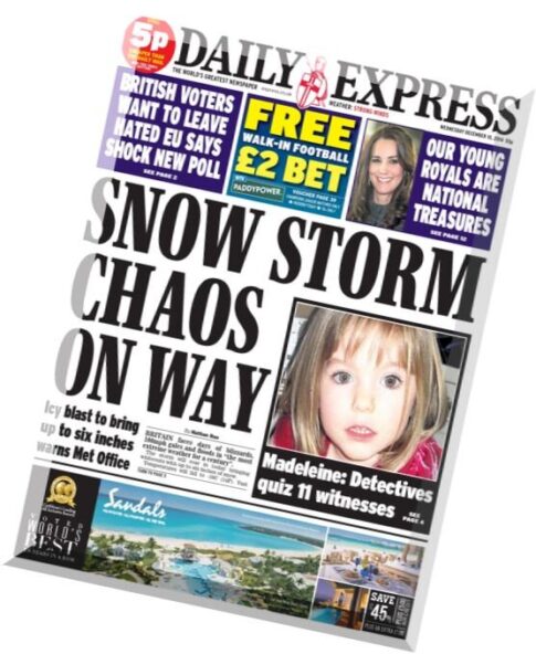 Daily Express – Wednesday, 10 December 2014