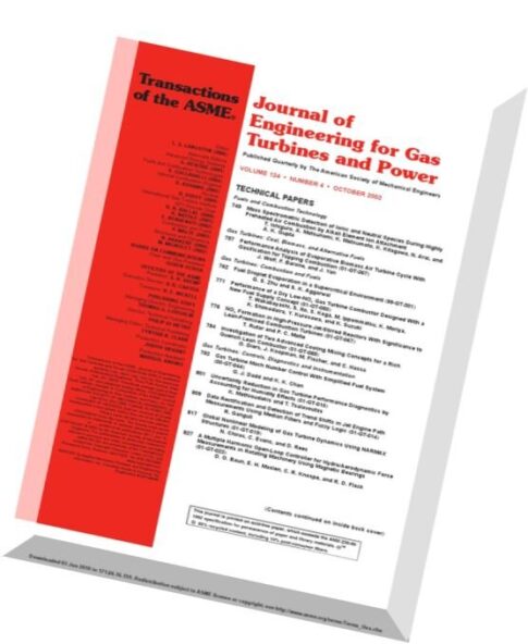 Journal of Engineering for Gas Turbines and Power 2002 Vol.124, N 4