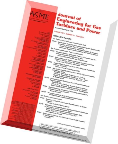 Journal of Engineering for Gas Turbines and Power 2010 Vol.132, N 6